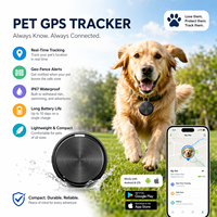 Traceur GPS Premium en Métal Brossé Rond Intelligent Anti-Perte avec Alarme et Carte en Temps Réel pour Portefeuille, Clés, Chat, Chien et Animaux de Compagnie