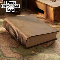 Cahier de croquis artisanal original rétro véritable bloc-notes en peau de vache Durable journal créatif cadeau couverture en cuir sac sac