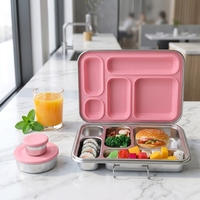 Aohea Best Seller Boîte de rangement pour collations pour enfants facile à ouvrir, plusieurs compartiments, boîtes à lunch en acier inoxydable 304