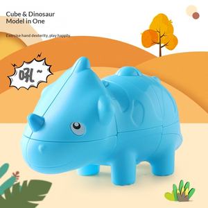 Cubo Mágico de Dinosaurio T-<span class=keywords><strong>Rex</strong></span> |   Rompecabezas Transformable 3x3 y 2x2 para Niños Preescolares |   Juego de aprendizaje temprano con temática animal - Product Image 2