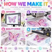 Transferts thermocollants personnalisés de Noël en strass, motifs brillants à repasser pour sweat-shirts et t-shirts, logos 3D DTF, patchs thermocollants