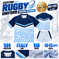 Maillot de rugby personnalisé 280 GSM, uniforme de rugby épais à coutures plates pour hommes et enfants, tenue d'équipe entièrement sublimée, vêtements de club AU NZ, vêtements de sport OEM