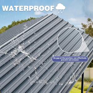 Kits de carport métalliques modernes 12 x 15 pieds avec toit <span class=keywords><strong>en</strong></span> acier galvanisé, structure thermolaquée, abri de garage extérieur robuste - Product Image 4