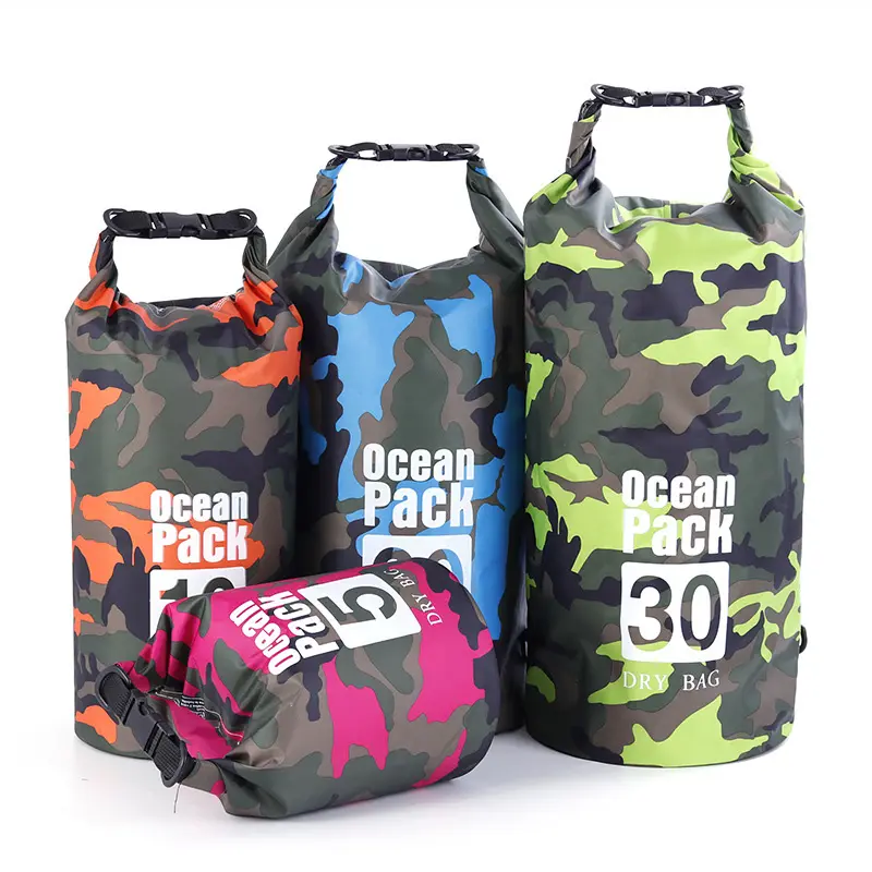 바다 팩 캠핑 가방 야외 하이킹 PVC 방수 가방 육군 녹색 건조 가방 배낭 방수