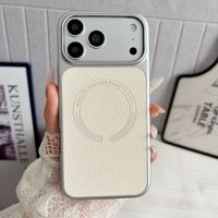Nouvelle coque magnétique pour téléphone avec motif lettre, compatible avec iPhone 17, 16, 15 Pro Max et 13 Pro, texture cuir PU