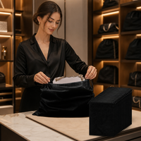 Sacs de rangement noirs en non-tissé avec fermeture éclair, robustes, anti-poussière, en gros, pour l'emballage de sacs à main, chaussures et vêtements
