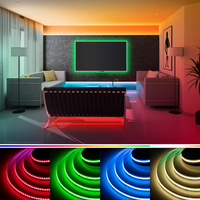 Bandes lumineuses LED COB RGBW RGBCCT, éclairage LED à haute densité, dimmable, flexible, ruban lumineux LED FCOB RGB CCT