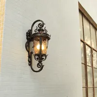 Lampe murale extérieure en fer de style européen, étanche IP65, ampoules néon E27 AC 85-265V, garantie 5 ans, éclairage de jardin
