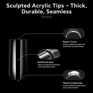 KADS 160/320Pcs/Box C Curve Full Cover <b>Nail</b> Tips Clear ABS Seamless Acrylic <b>Nail</b> Tips False Fingernails for Manicure <b>Extension</b> - Product Image 5