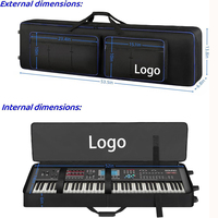 Custom Logo Heavy Duty Electronic Organ & Keyboard Portable Rolling Gig Bag 88 Key Piano Music Instrument Storage Bag