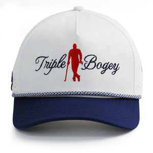 قبعة رياضية مخصصة HS51 من 5 قطع مصنوعة من البوليستر مقاومة للماء بتصميم ليزر مثقب مع حامل للكرة - Product Image 2