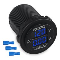 Multímetro Digital LED Dual de CC 12-24V 0.1-10A, Medidor de Voltaje y Amperaje |   Probador de Corriente y Voltaje 2 en 1