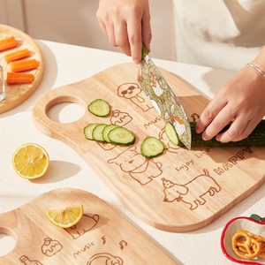 <b>Wooden</b> Cartoon Cutting Board Rectangle With Dog Design For Fruits And Vegetables - Product Image 5