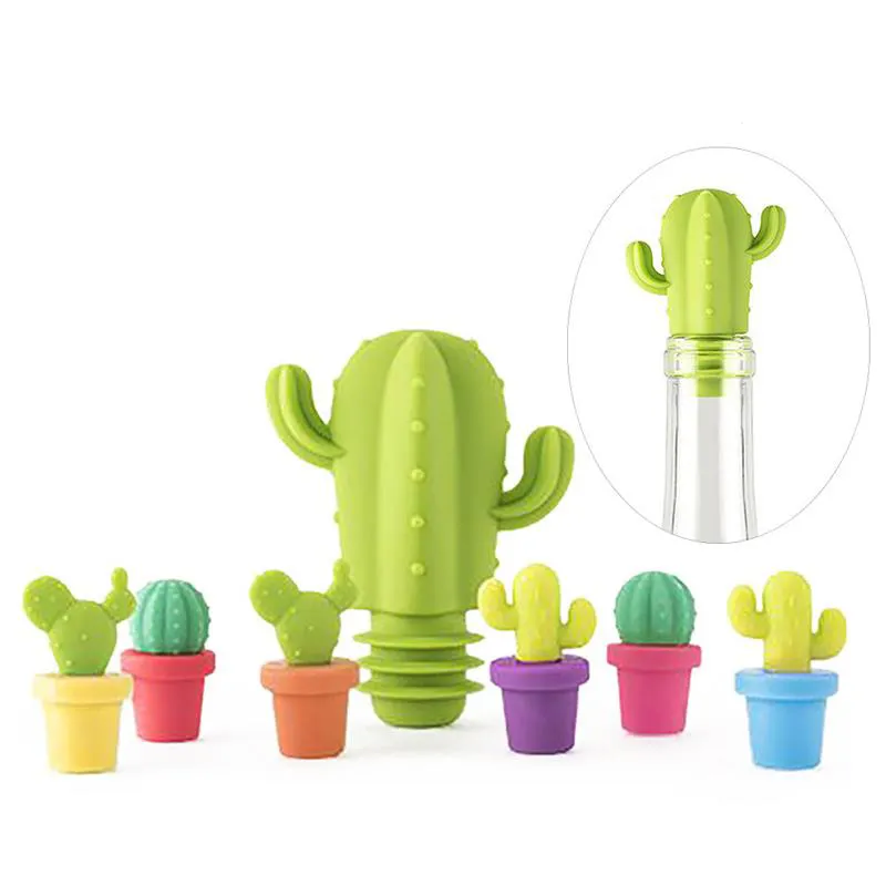 Silicone Cactus Party Wine Glass Marker Charms Drinking Buddy Cup Identification Cup Labels Tag Signs Bottle Wine Stopper