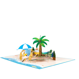 Tarjeta de Felicitación 3D con Diseño de Playa, Hecha a Mano, Estilo Amor, Regalo de Navidad de Vietnam - Product Image 5