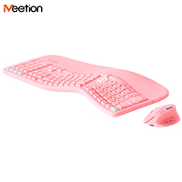 Ensemble clavier et souris ergonomique sans fil MEETION DirectorC2 2,4 GHz et mode double, adapté aux ordinateurs de bureau PC