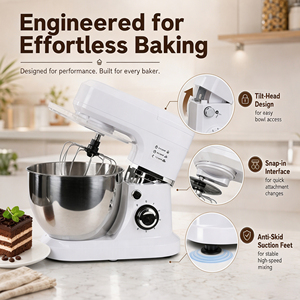 <span class=keywords><strong>Robot</strong></span> de cuisine électrique <span class=keywords><strong>Cuisinart</strong></span> en acier inoxydable, 6 vitesses, 1500W, 6L/8L, batteur sur socle professionnel pour boulangerie - Product Image 5