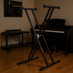 Support de clavier en métal Double X réglable et robuste pour piano électrique 88 touches, support sécurisé pour synthétiseur - Product Image 2