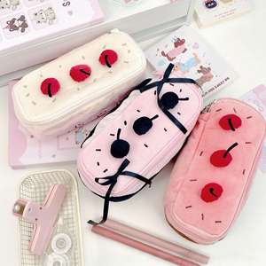 กล่องดินสอรูปเค้กเชอร์รี่สุดน่ารักกระเป๋าใส่เครื่องสำอางเด็กผู้หญิงทรงหัวใจจุของได้มากกระเป๋าเก็บดินสอเครื่องเขียนสำหรับนักเรียน - Product Image 1