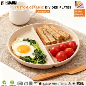 <span class=keywords><strong>Assiette</strong></span> en céramique personnalisée colorée à 3 compartiments, moderne et durable, pour restaurant, 8 pouces, en porcelaine, <span class=keywords><strong>assiette</strong></span> à dîner divisée pour adultes - Product Image 2
