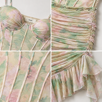 Anjie – Robe bustier mini à imprimé floral pour femme, sur mesure OEM/ODM, marque privée, fabricant en gros, pour fêtes et villégiatures