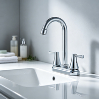 Robinet de lavabo de salle de bain en acier inoxydable 304, finition chromée, montage sur comptoir, rotation à 360 degrés, mitigeur OEM ODM