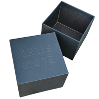 Boîte cadeau rigide à base de couvercle en relief noir personnalisé avec finition mate emballage de produits de détail portable pour tasses à bougies électroniques