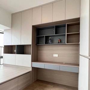 Armoire intégrée de Style minimaliste ensemble de chambre à coucher unité confortable tout-en-un armoire bureau Tatami lit maison école buanderie salle - Product Image 2