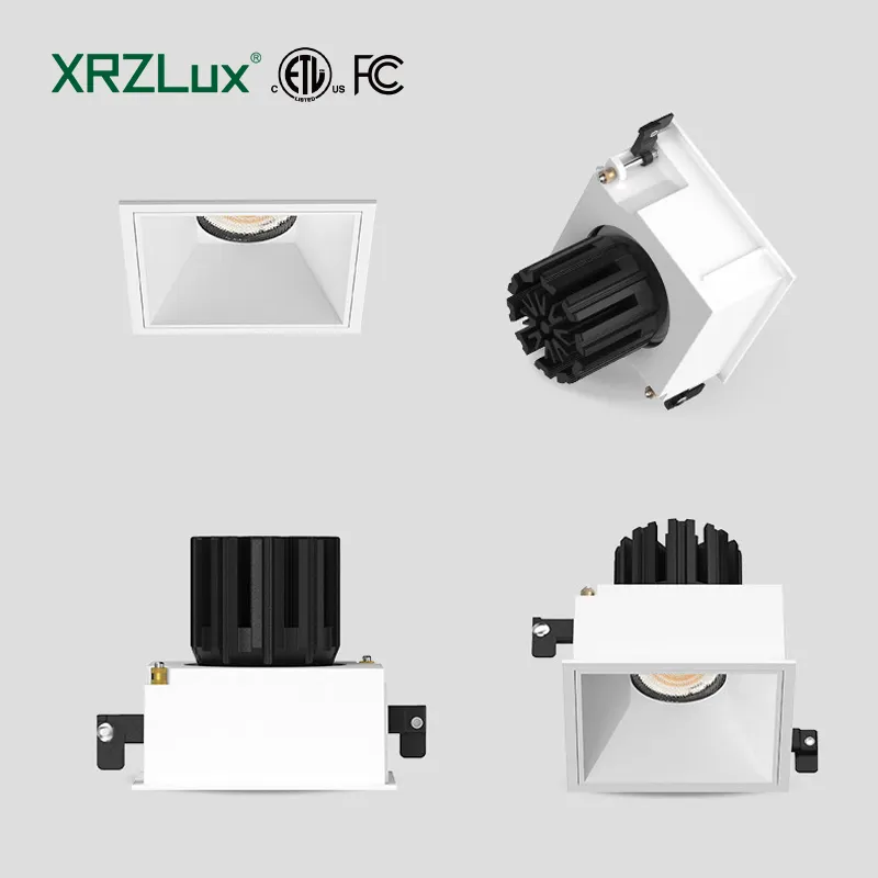 XRZLux 10W IP44 su geçirmez Downlight kare Embedded COB gömme LED tavan spot gömülü 0/1-10V kısılabilir spot