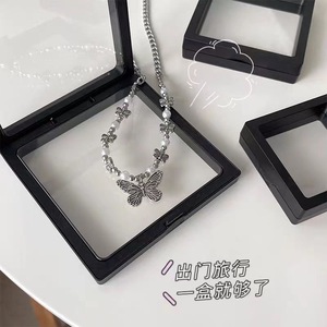 Jewelry Display Box Transparent Floating Storage For Bracelet Necklace Hair Accessories Anti Oxidation Dustproof Black White - Product Image 5