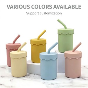 Tasse d'apprentissage en silicone 360° pour bébé, avec couvercle et paille, idéale pour l'eau et les voyages – Nouveauté irrésistible - Product Image 1