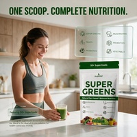 Super Greens Superfood Poeder met Prebiotica & Probiotica, Groenten Fruit & Champignons Complex, Dagelijks Welzijnssupplement