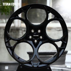 Cerchi auto personalizzati TITAN FORCE 18 19 20 22 24 pollici 5x110 in lega di alluminio forgiato nero lucido per <span class=keywords><strong>Alfa</strong></span> Romeo Giulia <span class=keywords><strong>Stelvio</strong></span> - Product Image 2