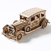 Puzzle 3D en bois en gros, modèle de voiture classique vintage, puzzles 3D en bois DIY pour adultes, kit d'assemblage d'automobile rétro