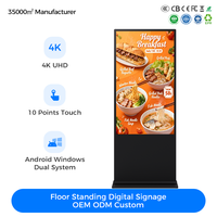 Pantalla Digital Publicitaria Táctil Vertical de 43 49 55 65 Pulgadas 4K UHD Full HD para Centro Comercial