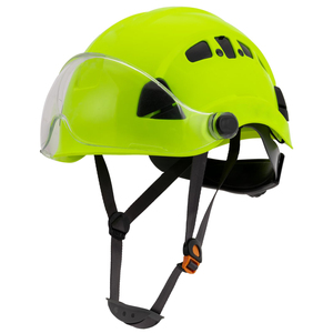 Casque de sécurité industriel avec visière rabattable et ventilation, avec sangle de mentonnière, équipement de protection individuelle professionnel pour la construction - Product Image 1