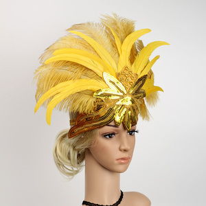 <span class=keywords><strong>Coiffe</strong></span> en plumes fantaisie faite à la main en usine pour Halloween Chapeaux d'église de salutation pour décoration de cheveux de la vie quotidienne pour femmes - Product Image 2