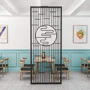 Paravent de séparation moderne et minimaliste en alliage d'aluminium électroplaqué, motif floral simple, pour salon et entrée, style luxe léger - Product Image 6