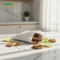 Sac en papier kraft personnalisé imprimé, résistant à la graisse, pour boulangerie, beignets, croissants, sandwichs, emballage à emporter