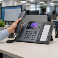 Téléphone IP SIP DSS-32+T800WN avec écran LCD 2,8 pouces, audio HD double bande, 32 touches BLF, téléphone de bureau VoIP pour réception et centre d'appels