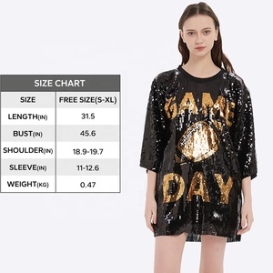 Stock de nouveauté chemise pour le jour du match chemise à paillettes personnalisée hauts chemise vêtements maillot de football graphique à paillettes <span class=keywords><strong>haut</strong></span> pour femmes - Product Image 2