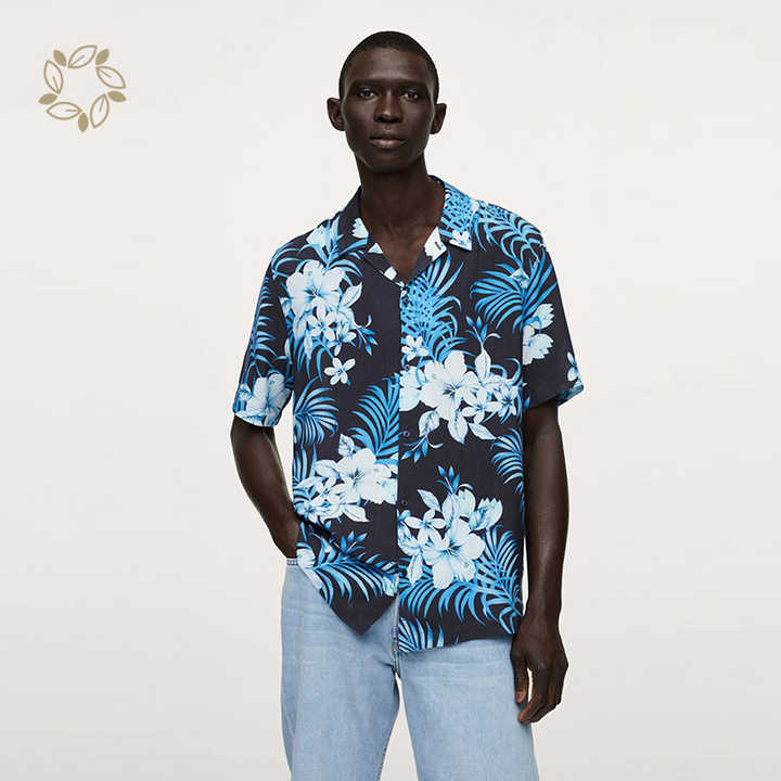 Camisas estampadas manga corta sale