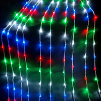Guirlande lumineuse LED en cascade, colorée, imperméable, pour extérieur, décoration de Noël, matériau PVC, lumière LED à brancher