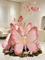 Vente flash - Papillon géant en papier rose fait main pour décorations de mariage