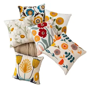 Cushion Cover Sofa Home Flower Towel Embroidery Pillow Case 45x45cm VP-YL013