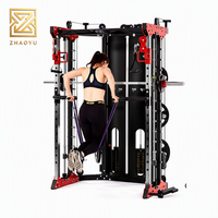 ZY Open Power Rack, Máquina Smith, Estación de Entrenamiento de Sentadillas con Pesas Libres, Brazos de Seguridad Ajustables para Gimnasio Comercial