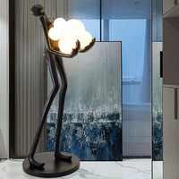 Lampadaire Moderne LED de Créateur, Sculpture Abstraite Humanoïde d'Art Nordique, pour Hôtel, Salon et Chambre