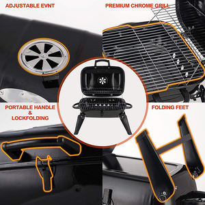 Petits grils et fumoirs portables, Barbecue pliable au charbon de bois, Barbecue de table Portable et pliable - Product Image 4