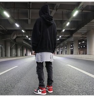 Sweat-shirt personnalisé pour hommes, streetwear, dropshipping, avec double capuche