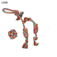 Jouet à mâcher durable en corde de coton arc-en-ciel pour chien avec nœuds, jouet de traction résistant à la mastication pour le nettoyage des dents des chiots